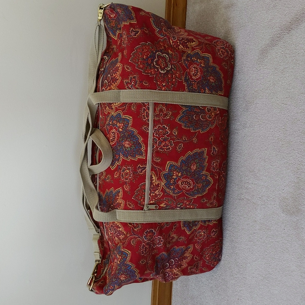 Paisley Floral Weekender Overnight Tote Duffel Shoulder Bag